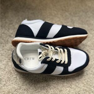 J Crew Navy Blue Striped City Sneakers